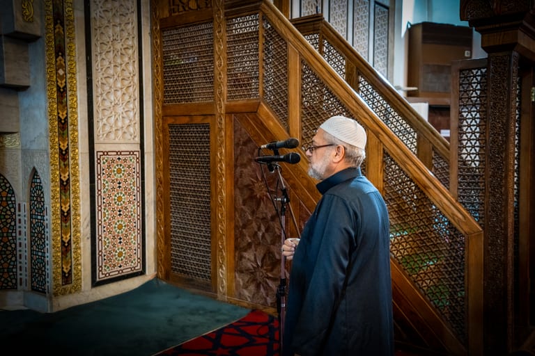 OLD MAN Read Quran Masjid Ramadain, a fine-art photograph by Ali Abu Ras