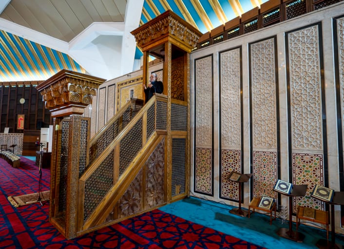 MAN Read Quran Masjid Ramadain, a fine-art photograph by Ali Abu Ras