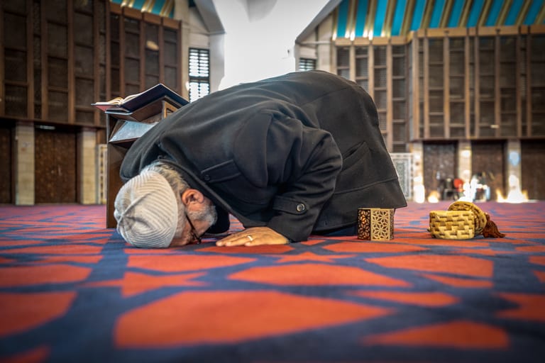 OLD MAN Read Quran Masjid Ramadain, a fine-art photograph by Ali Abu Ras