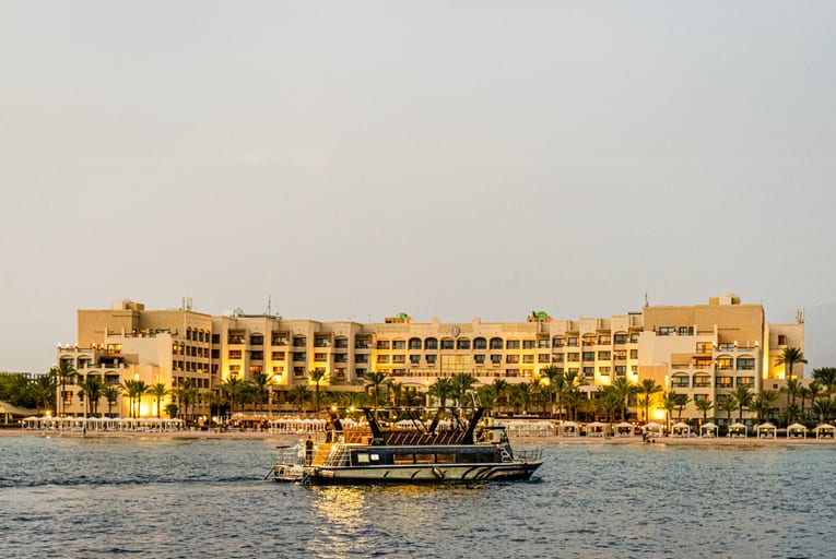 Ship Boat Sunset Aqaba, a fine-art photograph by Ali Abu Ras