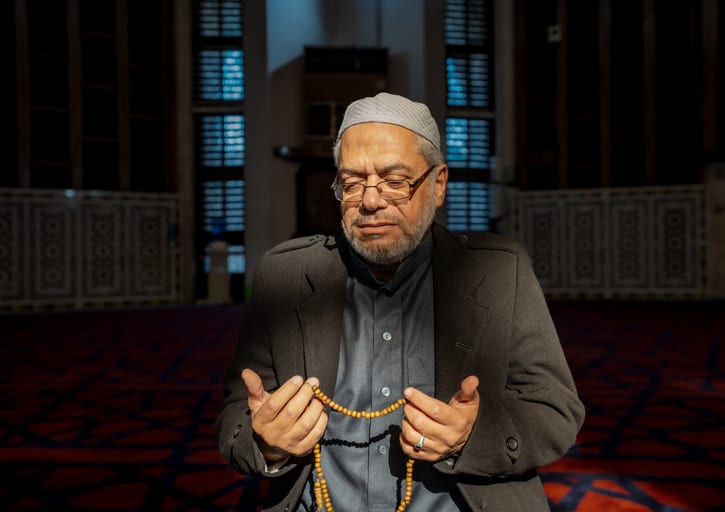 OLD MAN Read Quran Masjid Ramadain, a fine-art photograph by Ali Abu Ras